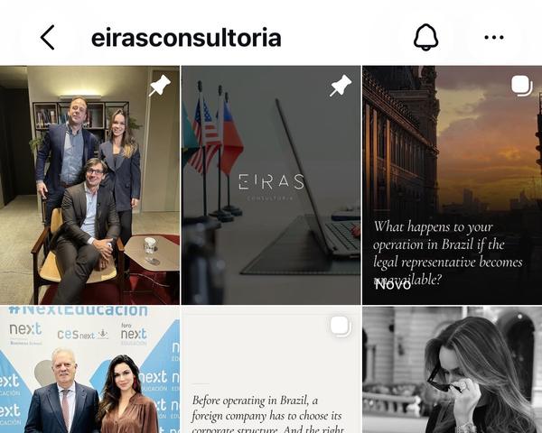 Perfil @eirasconsultoria no Instagram